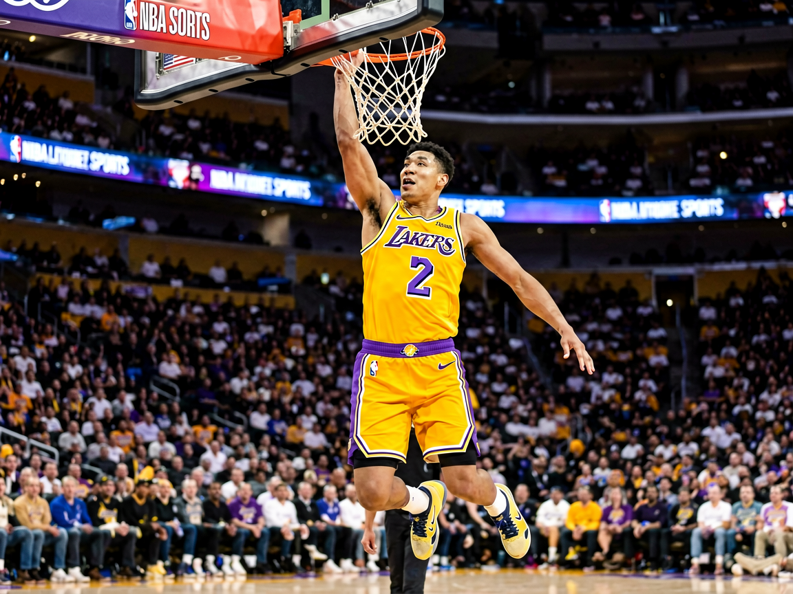 NBA湖人队比赛精彩扣篮瞬间